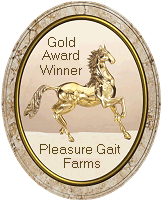 Pleasure Gait Farms Gold Award for Web Design